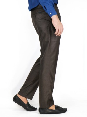 Dress Pant Trouser Formal for Men Metallic Dark Brown