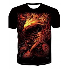 Perrygirls Printed Phoenix men's T-shirt lovers short sleeve top