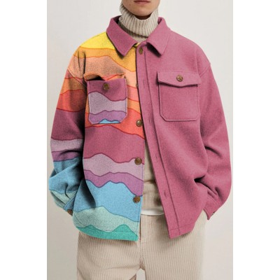 Fashion Printed Loose-Breasted Jacket