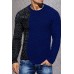 Men's Trend Color Matching Pullover Round Neckweed Sweater Slim Splicing Sweater
