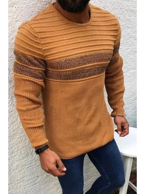 Striped Men's Sweater Knit Casual Sweater